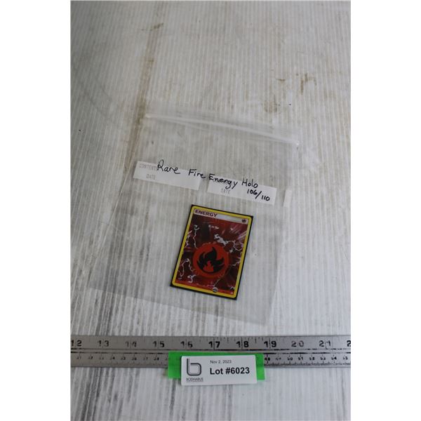 Pokemon Rare Fire Energy Holo Card 106/110