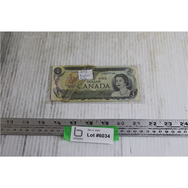 ^ 1973 $1 Canadian Bill