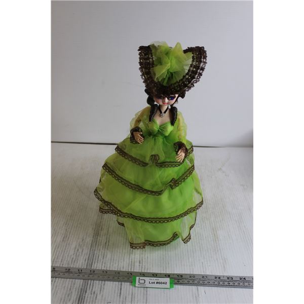 Big Eye Bradley Style Doll in Green and Black - 18" Tall