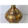 Image 2 : Beautiful Painted Brass Vase (9")