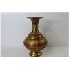 Image 6 : Beautiful Painted Brass Vase (9")