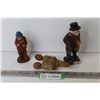 Image 1 : (2) Vintage Statues - Vintage Carved Bottle Cork