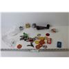 Image 1 : Clay Poker Chips - Milk Cardboard Lids - (2) Tabacco Pipes - Keys - (3) Lighters - Misc. Items