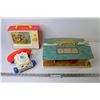 Image 1 : (3) Vintage Fisher Price Toys - Phone, Television, School