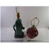 Image 1 : (2) Vintage Lamps-The Red one is Glazed Medalta-both work