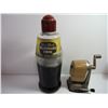 Image 3 : Vintage Thermos and Pencil Sharpener, Ink Bottle(cannot ship)Oil Lamp Base, Pin Set and Drill Bit Se