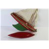 Image 8 : Folk Art Wooden Sail Boat & Wooden Canoe
