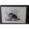 Image 2 : Framed Print of Beaver Chewing Tree (21"w x 17")