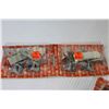 Image 6 : (2) Single Curtain Rods (28 - 48) - (2) Calgary Flames Window Flags - Cabinet Door Hinges