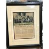 Image 1 : MAURICE RICHARD SIGNED AND CUSTOM FRAMED NEWSPAPER ARTICLE WITH COA 18 X 22