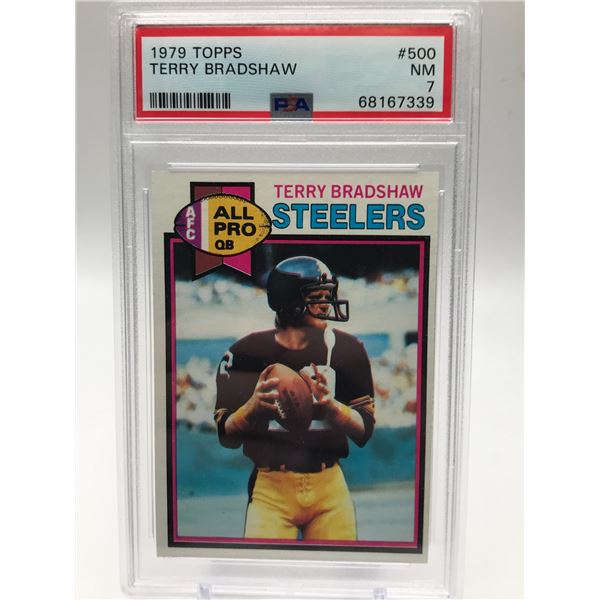 1979 TOPPS NO.500 TERRY BRADSHAW PSA GRADED 7