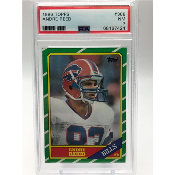 1986 TOPPS NO.388 ANDRE REED PSA GRADED 7