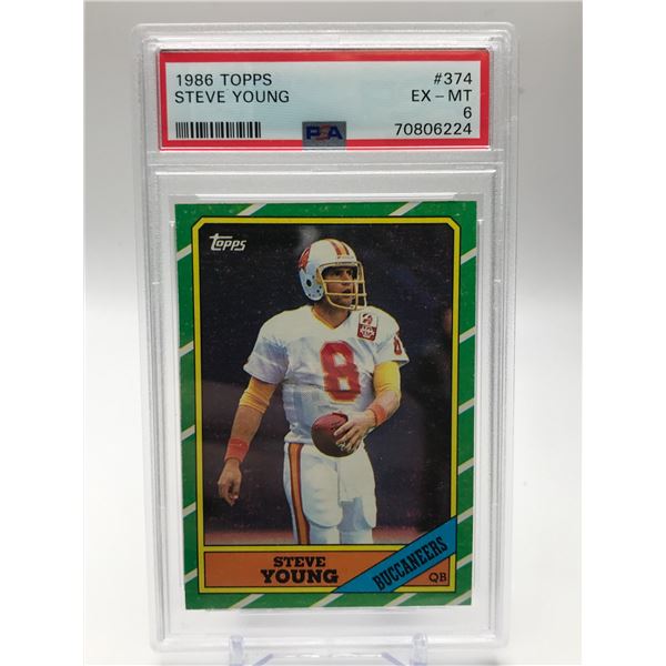 1986 TOPPS NO.374 STEVE YOUNG PSA GRADED 6