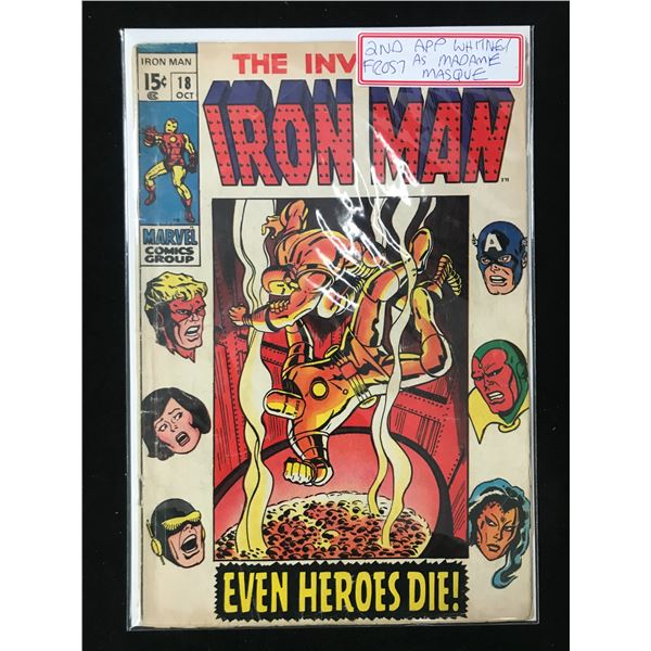 MARVEL COMICS NO.18 THE INVINCIBLE IRON MAN (2ND APP OF WHITNEY FROST AS MADAME MASQUE)