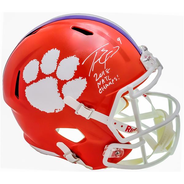 Travis Etienne Autographed Clemson Tigers Full Size Replica Speed Helmet 2018 Natl Champs Beckett