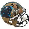 Image 1 : Christian McCaffrey Autographed Carolina Panthers Camo Full Size Replica Speed Helmet Beckett