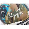 Image 2 : Christian McCaffrey Autographed Carolina Panthers Camo Full Size Replica Speed Helmet Beckett