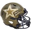 Image 1 : Roger Staubach Autographed Dallas Cowboys Salute To Service Camo Full Size Replica Helmet Beckett