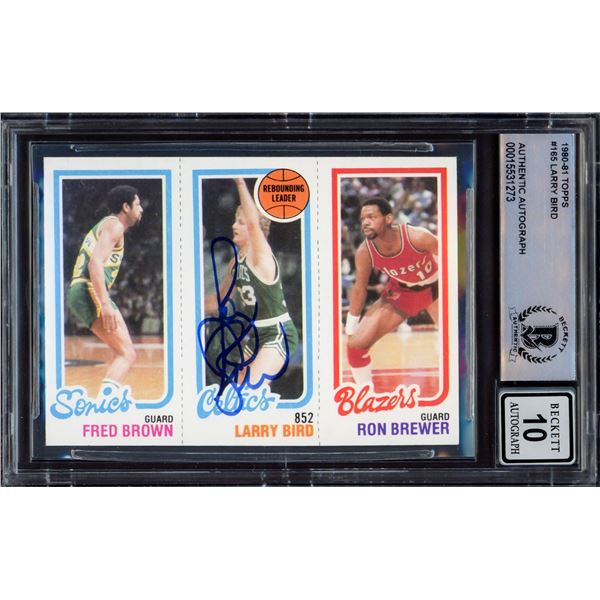 Larry Bird Autographed 1980-81 Topps Rookie Card #31 Boston Celtics Auto Grade 10 Beckett