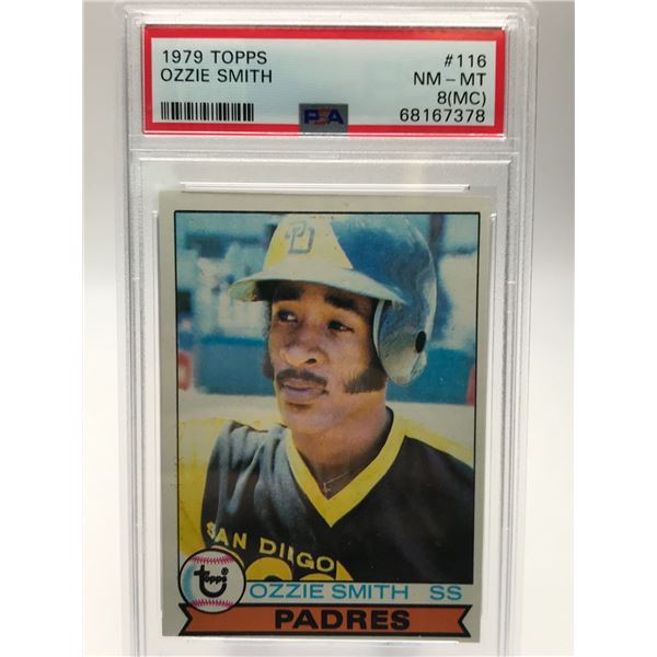 1979 TOPPS NO.116 OZZIE SMITH PSA GRADED 8