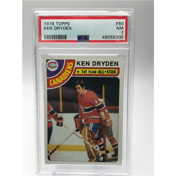 1978 TOPPS NO.50 KEN DRYDEN PSA GRADED 7