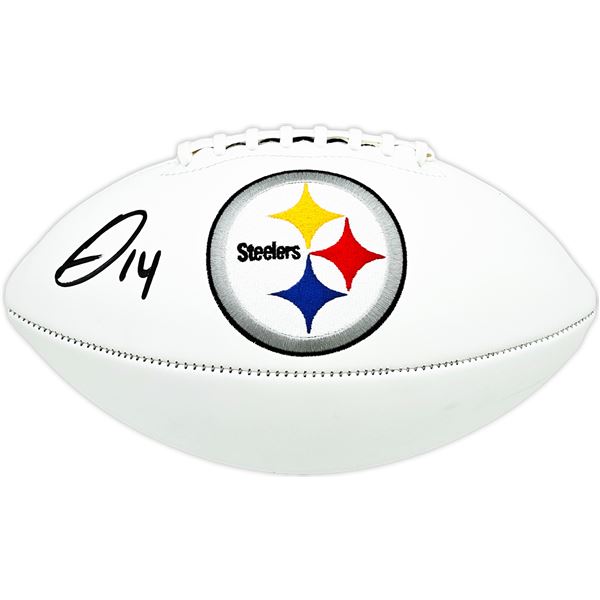 George Pickens Autographed White Pittsburgh Steelers Logo Football JSA