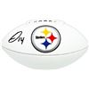 Image 1 : George Pickens Autographed White Pittsburgh Steelers Logo Football JSA