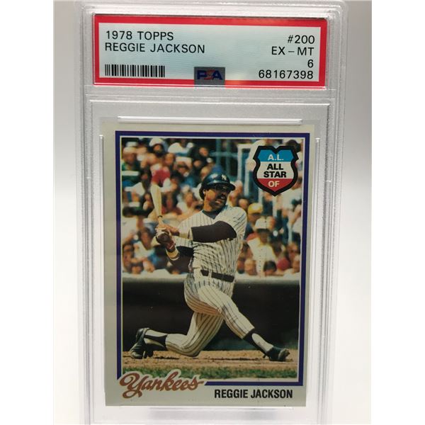 1978 TOPPS NO.200 REGGIE JACKSON PSA GRADED 6