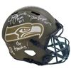 Image 1 : Steve Largent Jim Zorn Autographed Seattle Seahawks Full Size Replica Speed Helmet "Go Hawks!" MCS