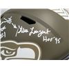 Image 3 : Steve Largent Jim Zorn Autographed Seattle Seahawks Full Size Replica Speed Helmet "Go Hawks!" MCS