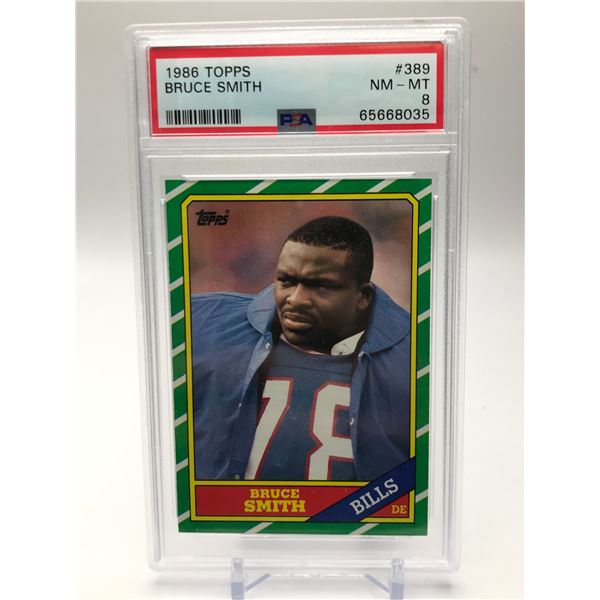 1986 TOPPS NO.389 BRUCE SMITH PSA GRADED 8