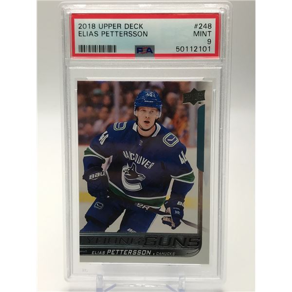 2018 UPPER DECK NO.248 ELIAS PETTERSSON PSA GRADED 9