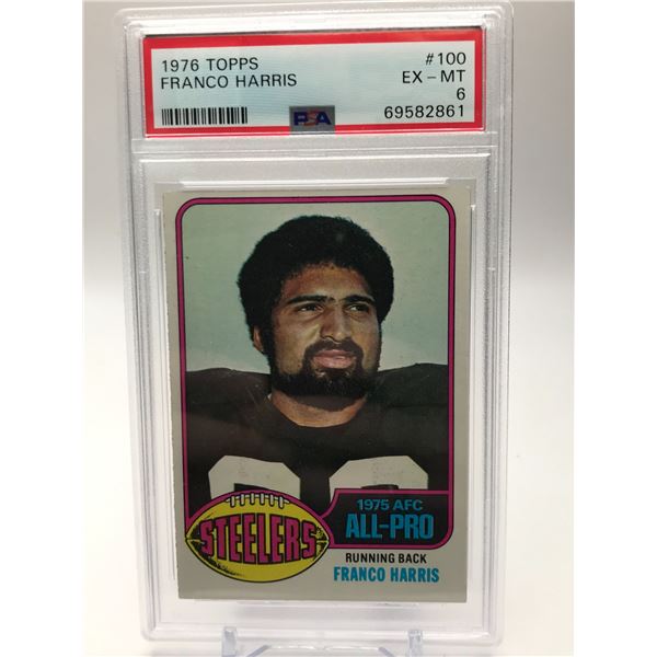 1976 TOPPS NO.100 FRANCO HARRIS PSA GRADED 6