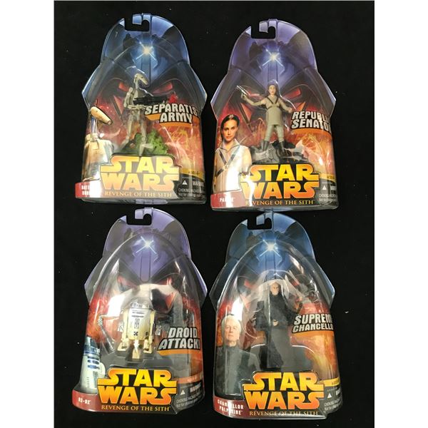 MINT ON CARD STAR WARS REVENGE OF THE SITH ACTION FIGURE LOT