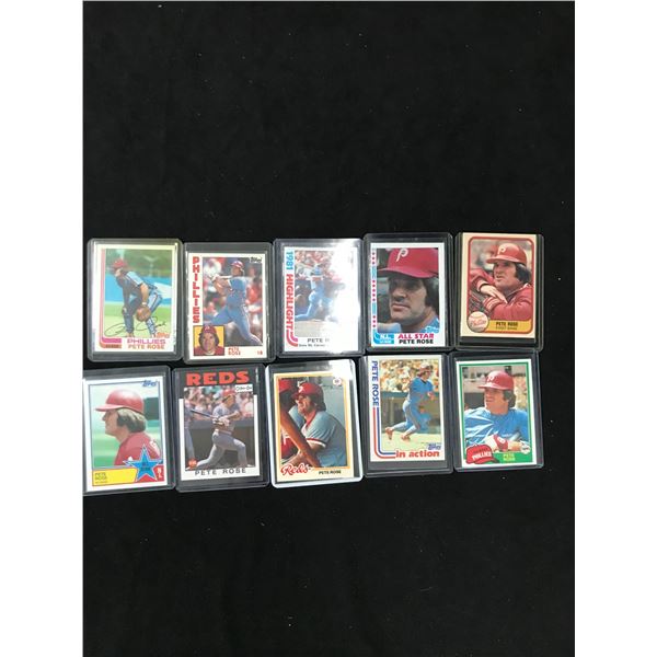 VINTAGE PETE ROSE BASEBALL CARD LOT