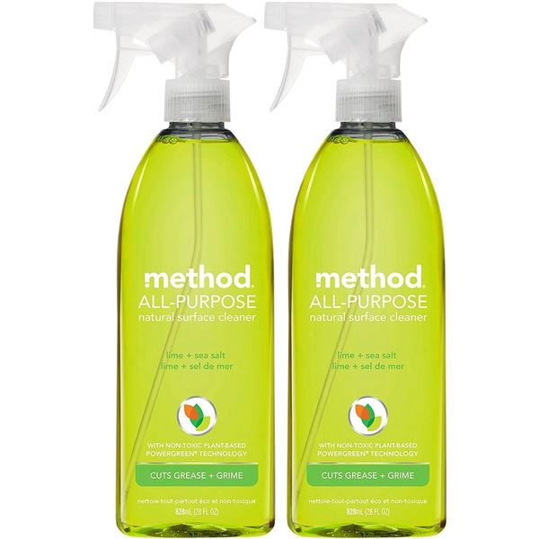 NEW 2 BOTTLES METHOD ALL-PURPOSE CLEANER LIME &