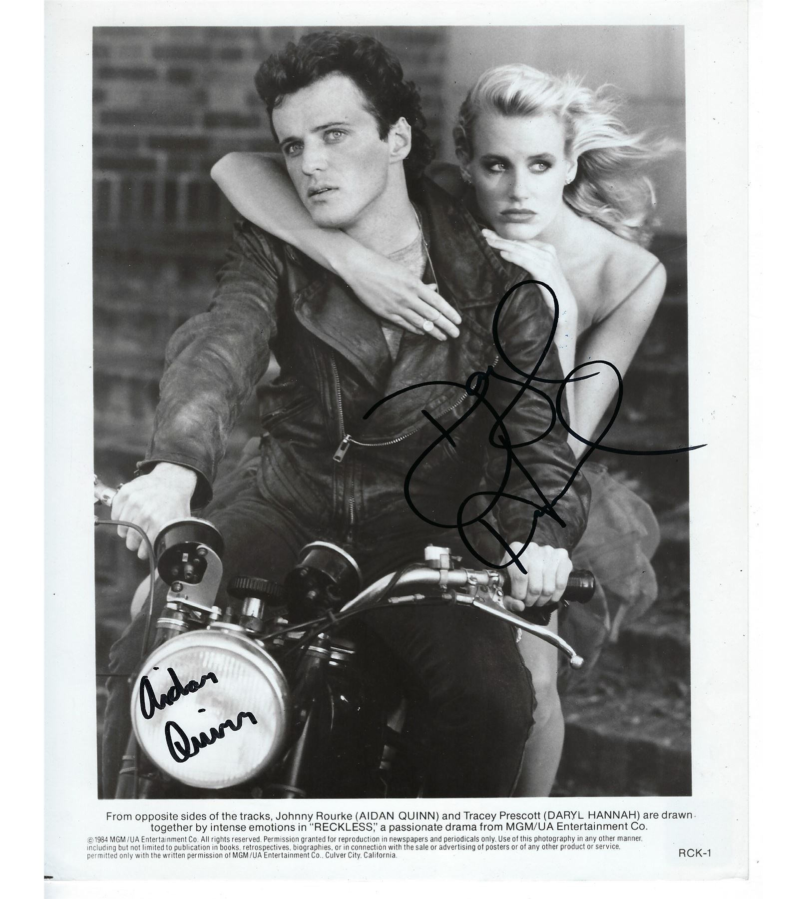 reckless-aidan-quinn-and-daryl-hannah-signed-movie-photo