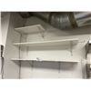 Image 1 : 4 ASSORTED SIZED WHITE WALL HUNG SHELVES WITH PANASONIC RADIO & ASSORTED CONTENTS
