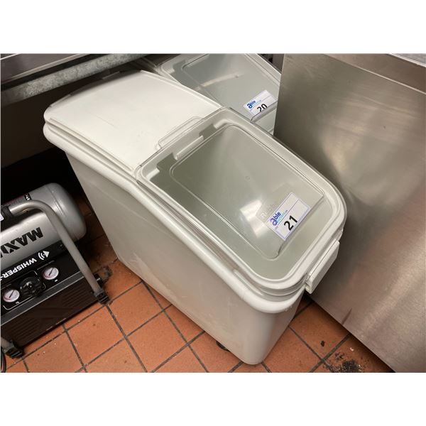 WHITE MOBILE COMMERCIAL INGREDIENTS BIN WITH LID
