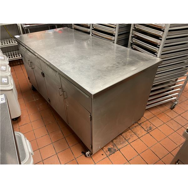 4 DRAWER 4 DOOR 72"W X 35"D X 36"H STAINLESS STEEL COMMERCIAL PASTRY PREPARATION STATION