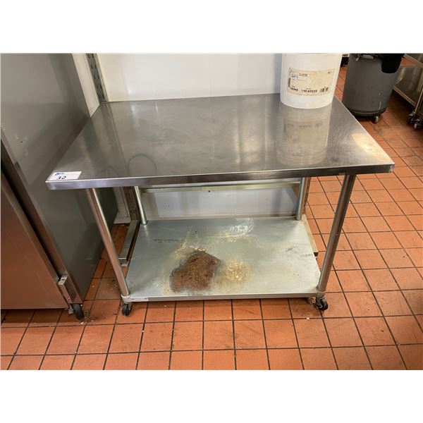 EFI 48"W X 30"D X 36"H COMMERCIAL STAINLESS STEEL MOBILE PREPARATION TABLE