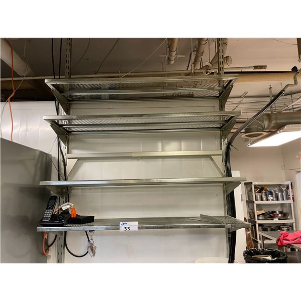 4 TIER STAINLESS STEEL COMMERCIAL ADJUSTABLE 47"W FREE STANDING RACKING SYSTEM