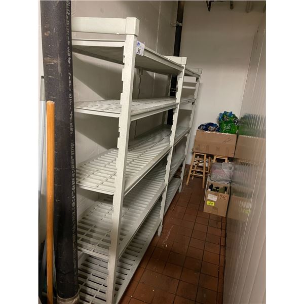2 BAY 10 SECTION 93"W X 18"D X 72"H ADJUSTABLE COMMERCIAL PLASTIC SHELVING UNIT