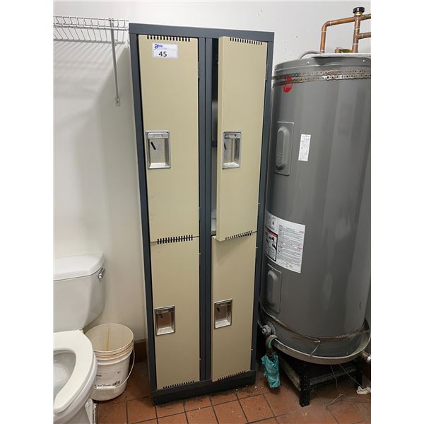 BEIGE METAL 2 BAY 4 DOOR LOCKER SYSTEM
