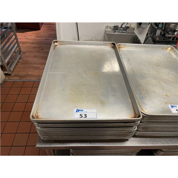 STACK OF 20 COMMERCIAL 26"W X 18"D BAKING SHEETS