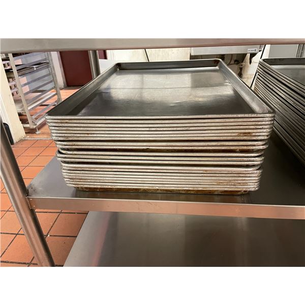 STACK OF 20 COMMERCIAL 26"W X 18"D BAKING SHEETS