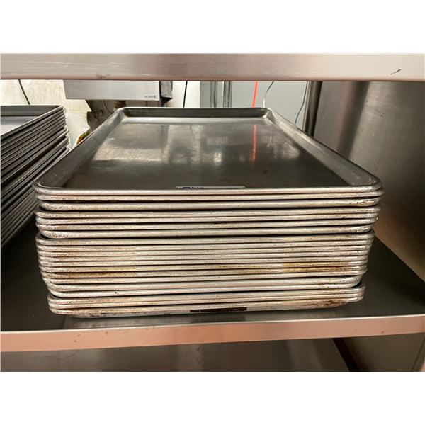 STACK OF 20 COMMERCIAL 26"W X 18"D BAKING SHEETS