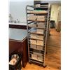 Image 1 : ALUMINUM 20 TRAY MOBILE COMMERCIAL BAKERS RACK WITH ASSORTED COMMERCIAL BAKING SHEETS,