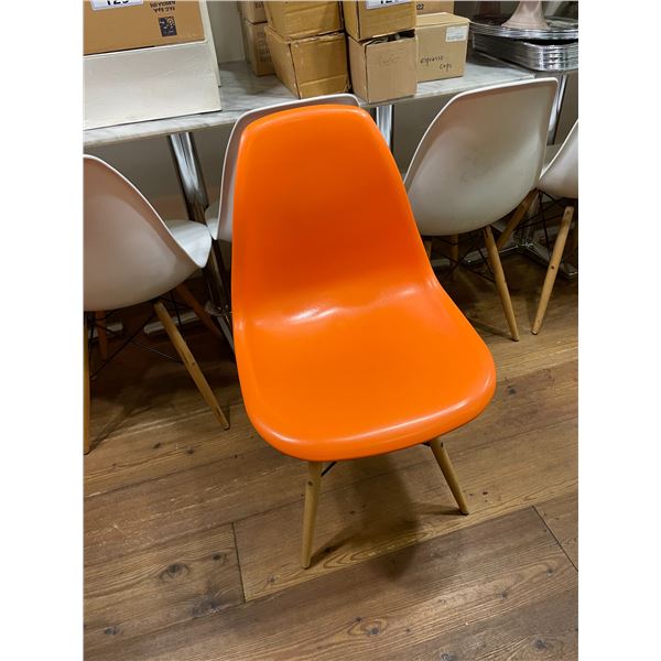 ORANGE MODERN PLASTIC CAFE CHAIR