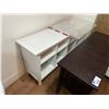 Image 2 : WHITE WOOD STORAGE DISPLAY COUNTER, DARK WOOD STORAGE DISPLAY COUNTER, & PLASTIC DIVIDER SCREENS